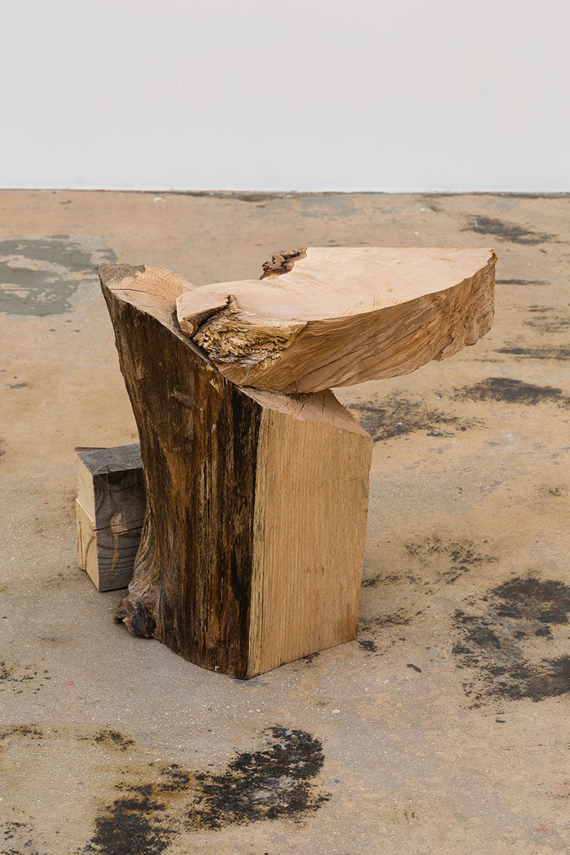 Wooden stool by Katie Stout for 'Narcissus' exhibition at Nina Johnson gallery, Miami 2017