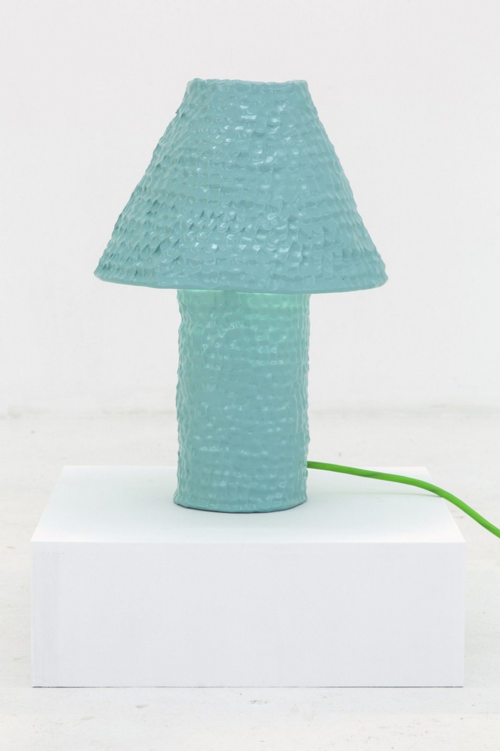 Blue Table Lamp with Shade by Katie Stout for exhibition Docile/Domicile/Dandy at Gallery Diet, Miami 2015
