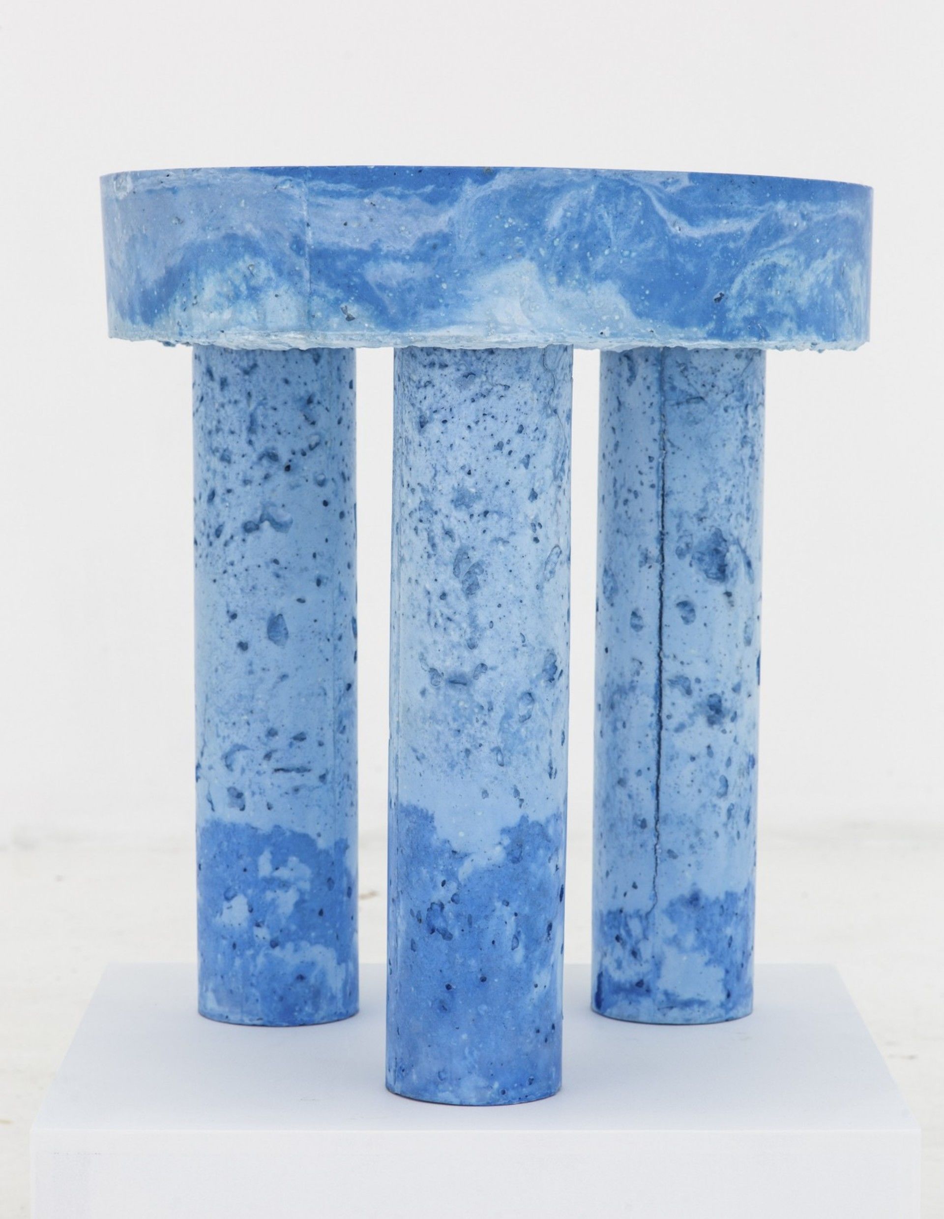 Blue Pulp Table by Katie Stout for exhibition Docile/Domicile/Dandy at Gallery Diet, Miami 2015