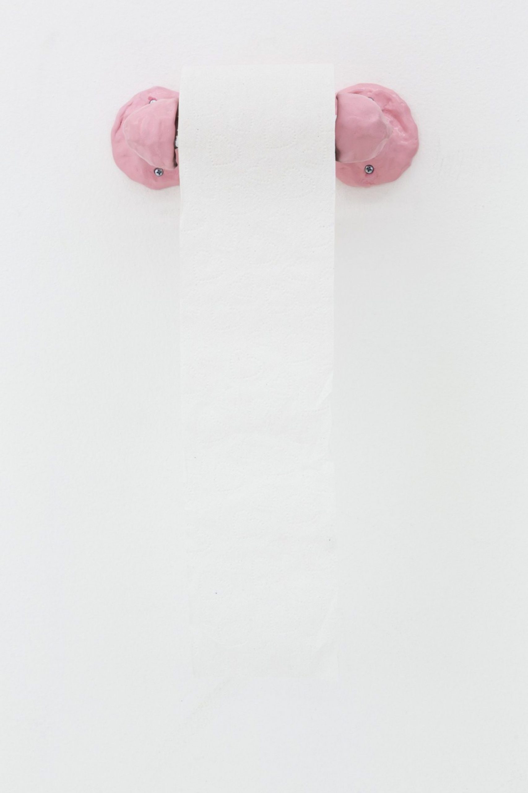 Pink Toilet Paper Holder by Katie Stout for exhibition Docile/Domicile/Dandy at Gallery Diet, Miami 2015