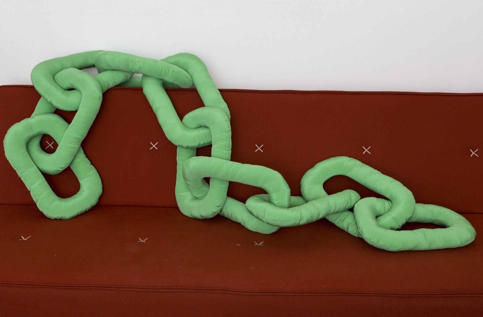 Chain Pillow by Katie Stout for exhibition Docile/Domicile/Dandy at Gallery Diet, Miami 2015