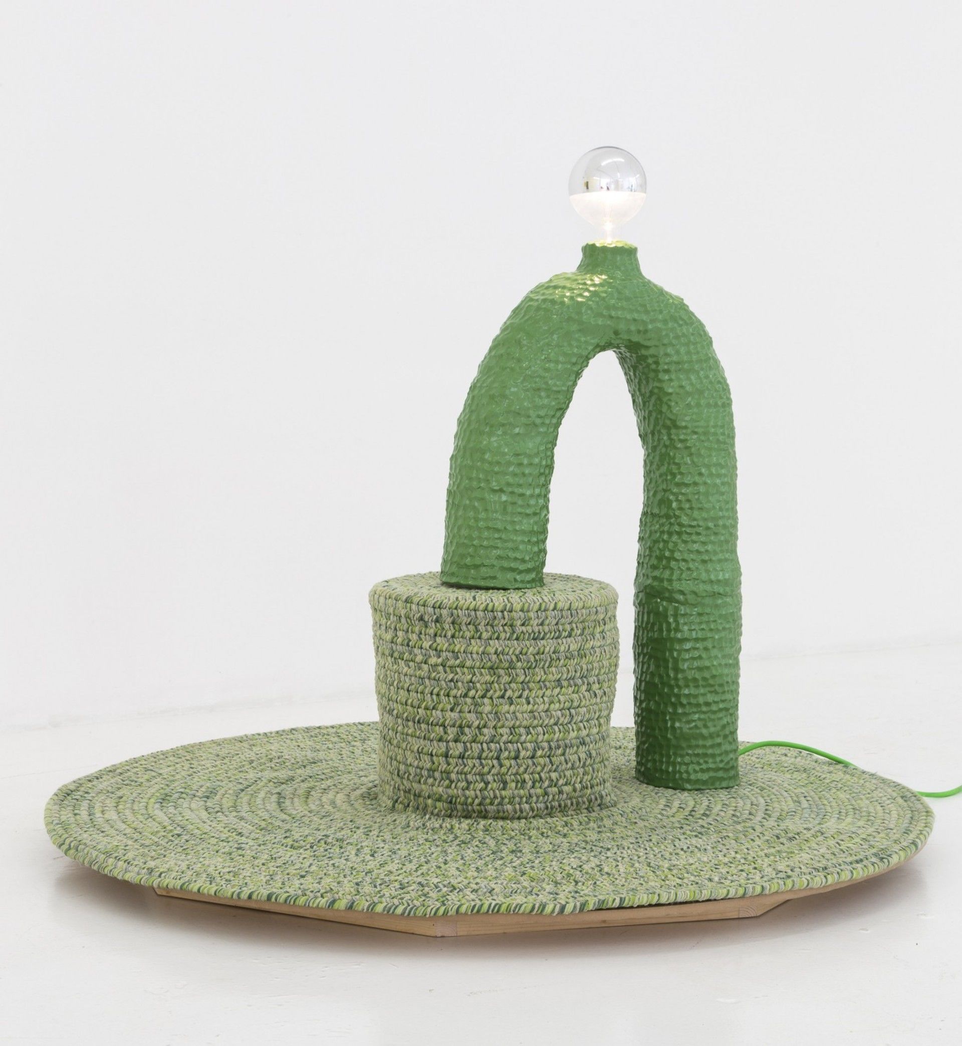 Green Rug Lamp by Katie Stout for exhibition Docile/Domicile/Dandy at Gallery Diet, Miami 2015