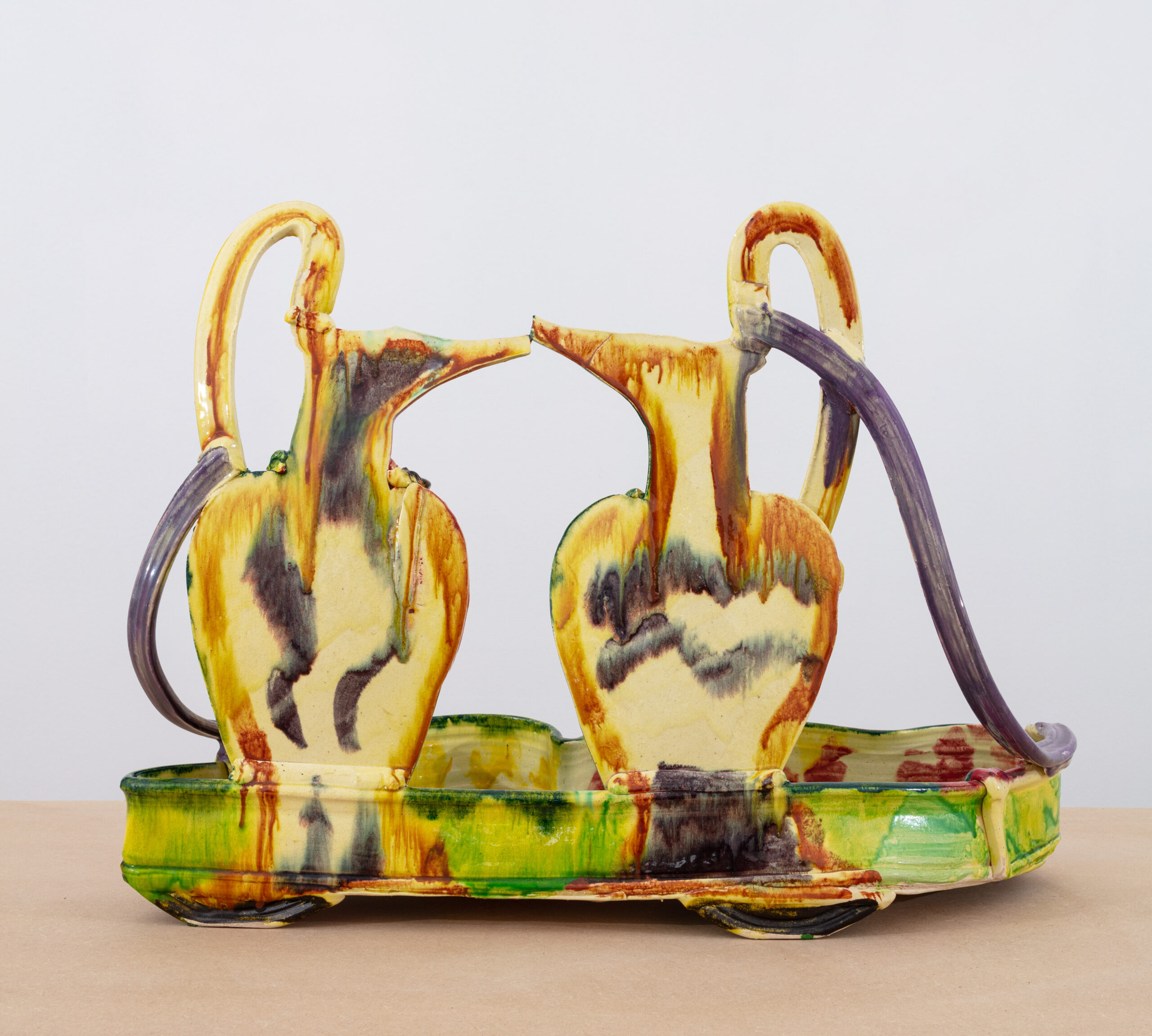 Betty Woodman, Loving, 1986, glazed earthenware, 20 x 28.5 × 11.5 in.