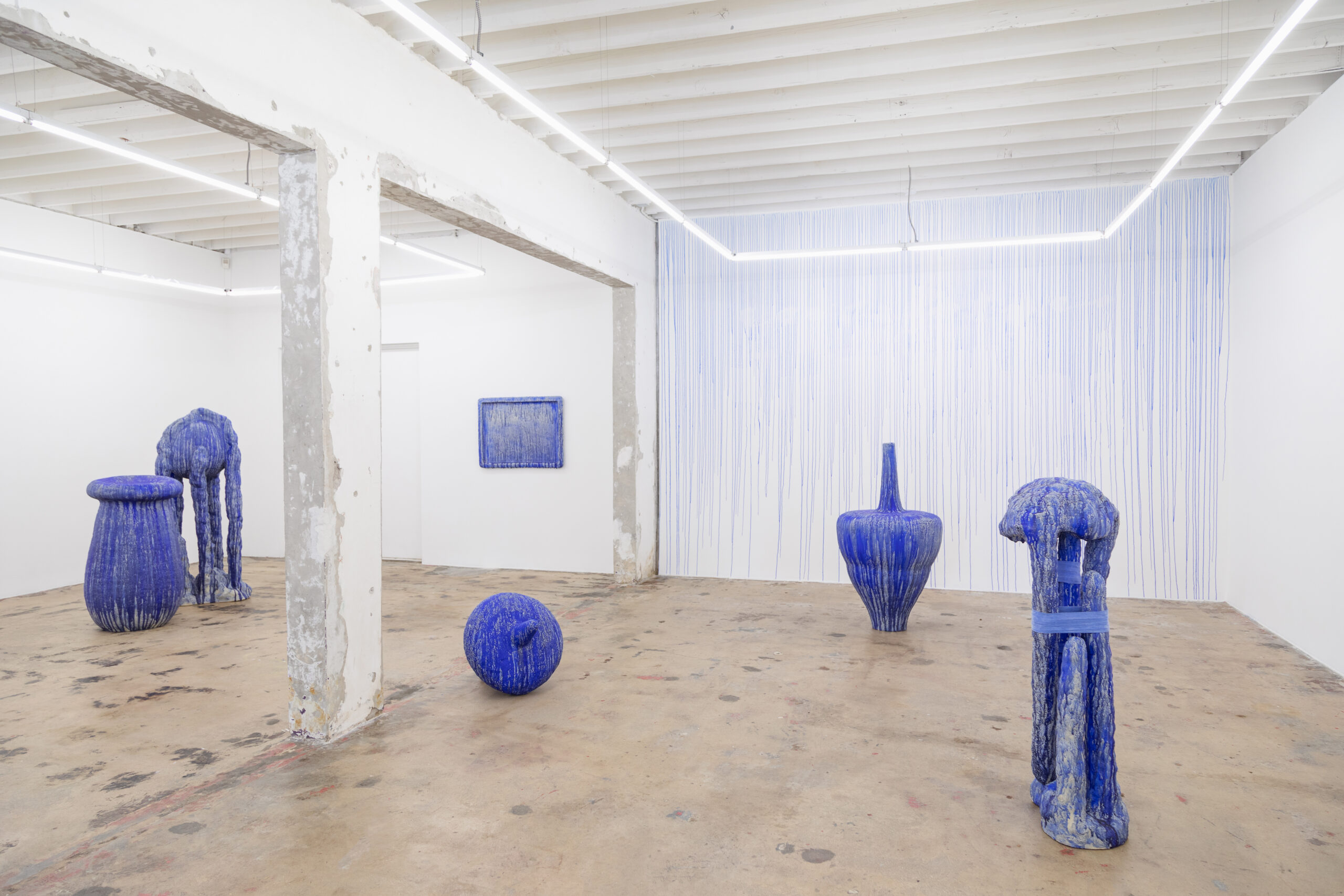 Anders Ruhwald, Sculpture, Installation, Blue, Ceramics, Nina Johnson, Miami, Solo Exhibition